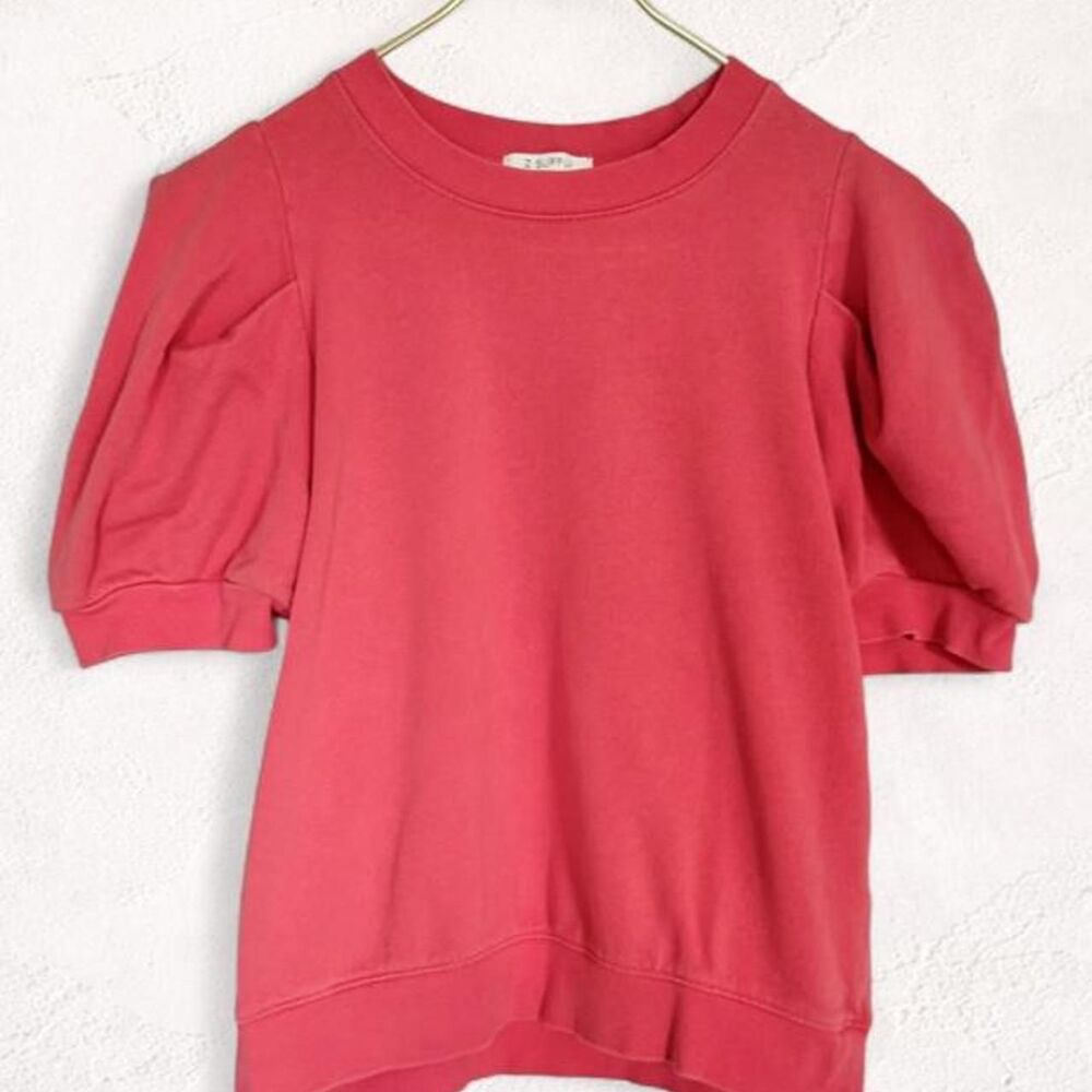 Z Supply Coral Puff Sleeve Short Sleeve Sweatshirt XS